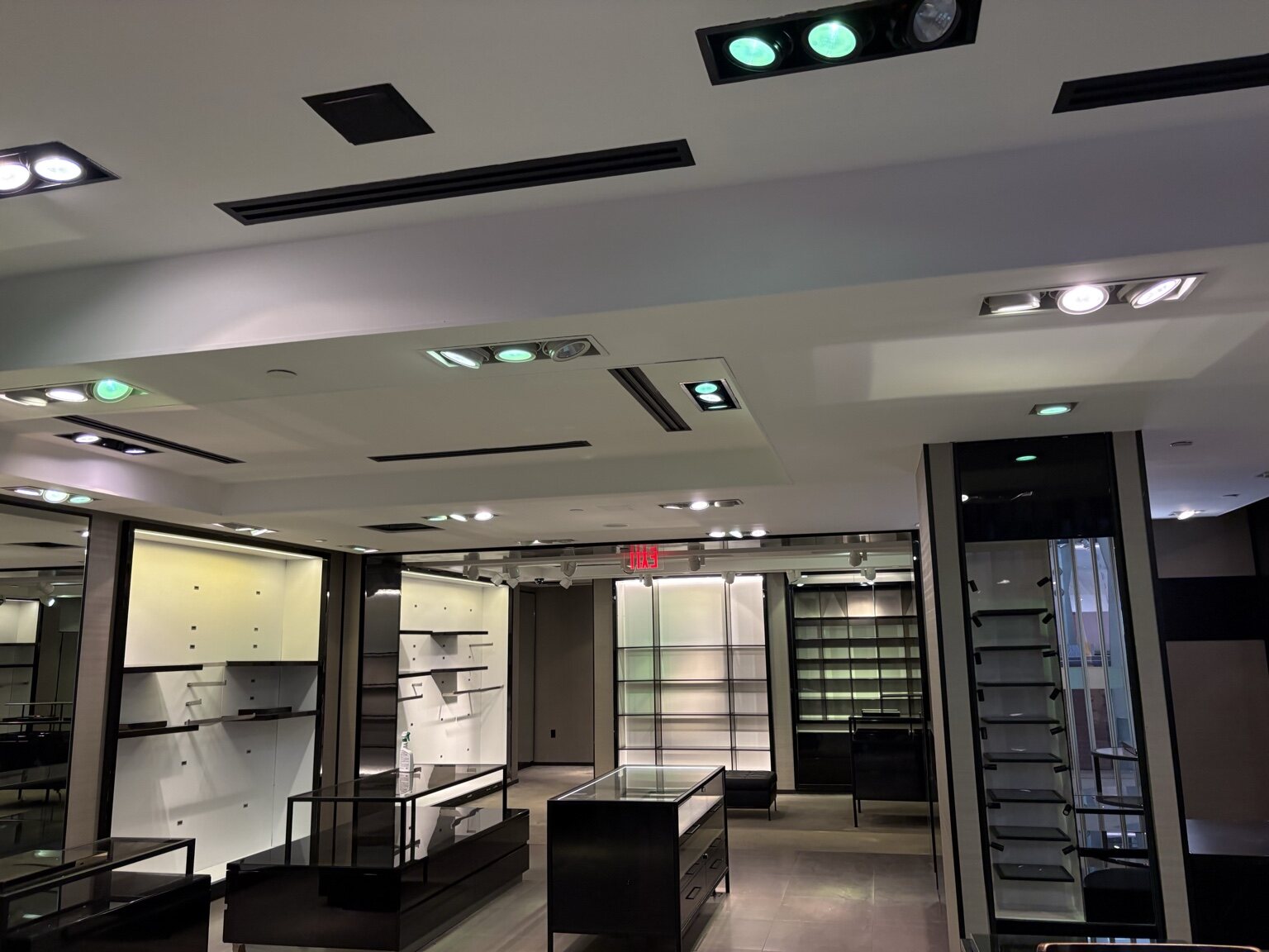 Completed BOSS retail interior with clean architectural details
