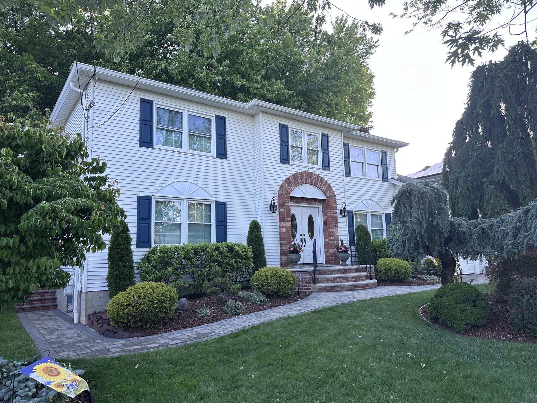 Full front view of a completed residential exterior