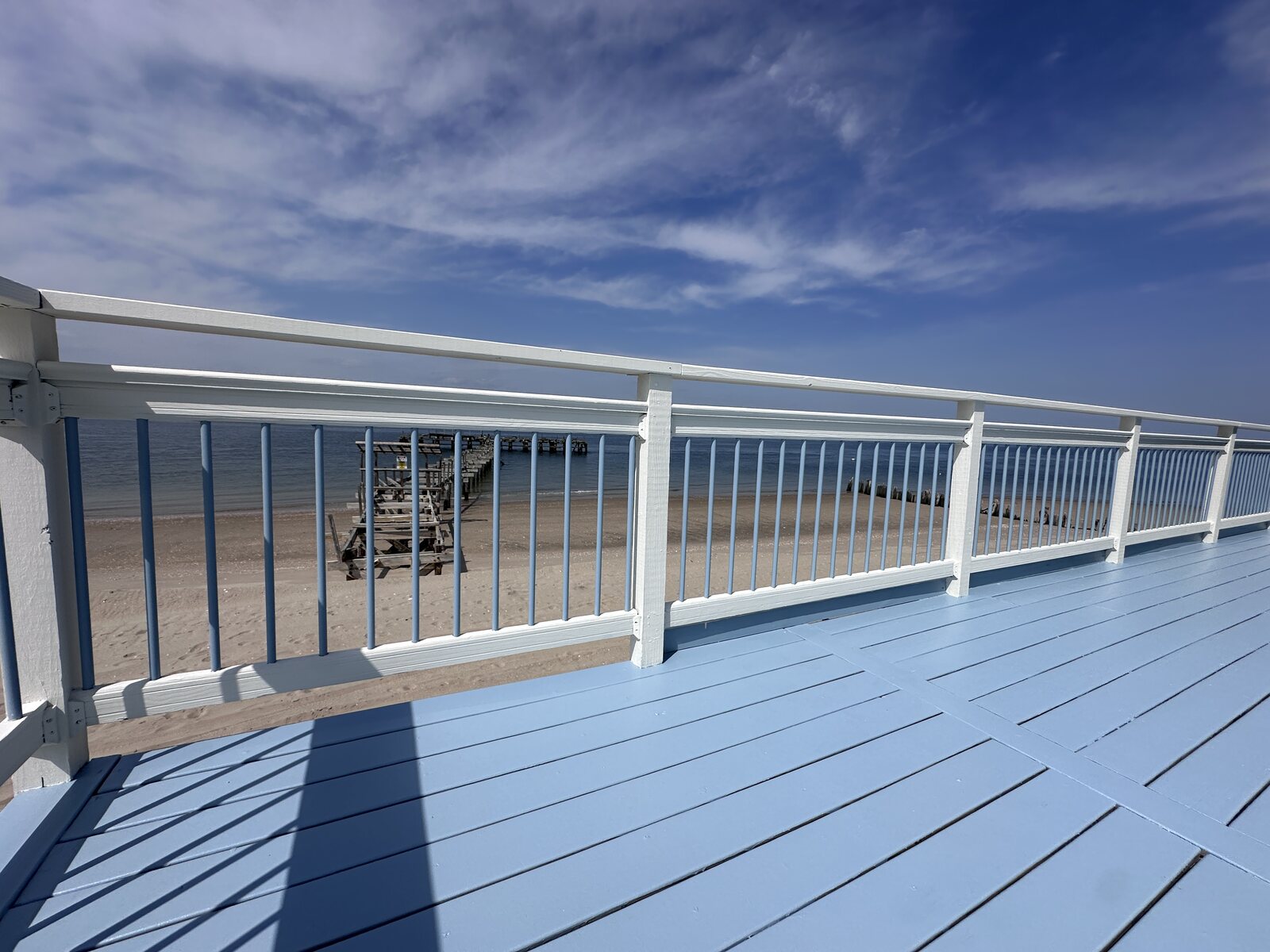 Finished waterfront railing and deck