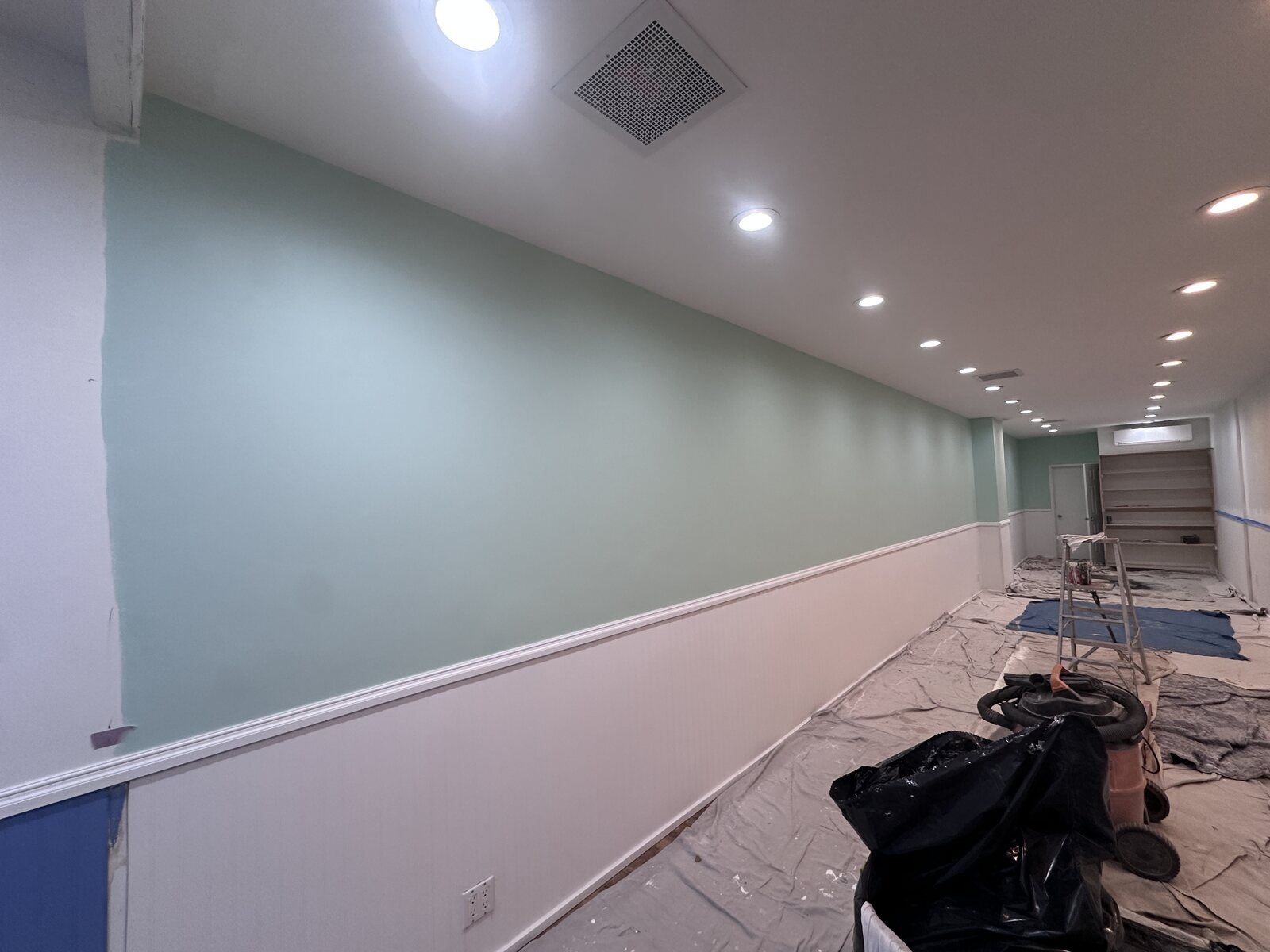 Freshly painted interior hallway
